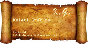 Keleti Gréta névjegykártya